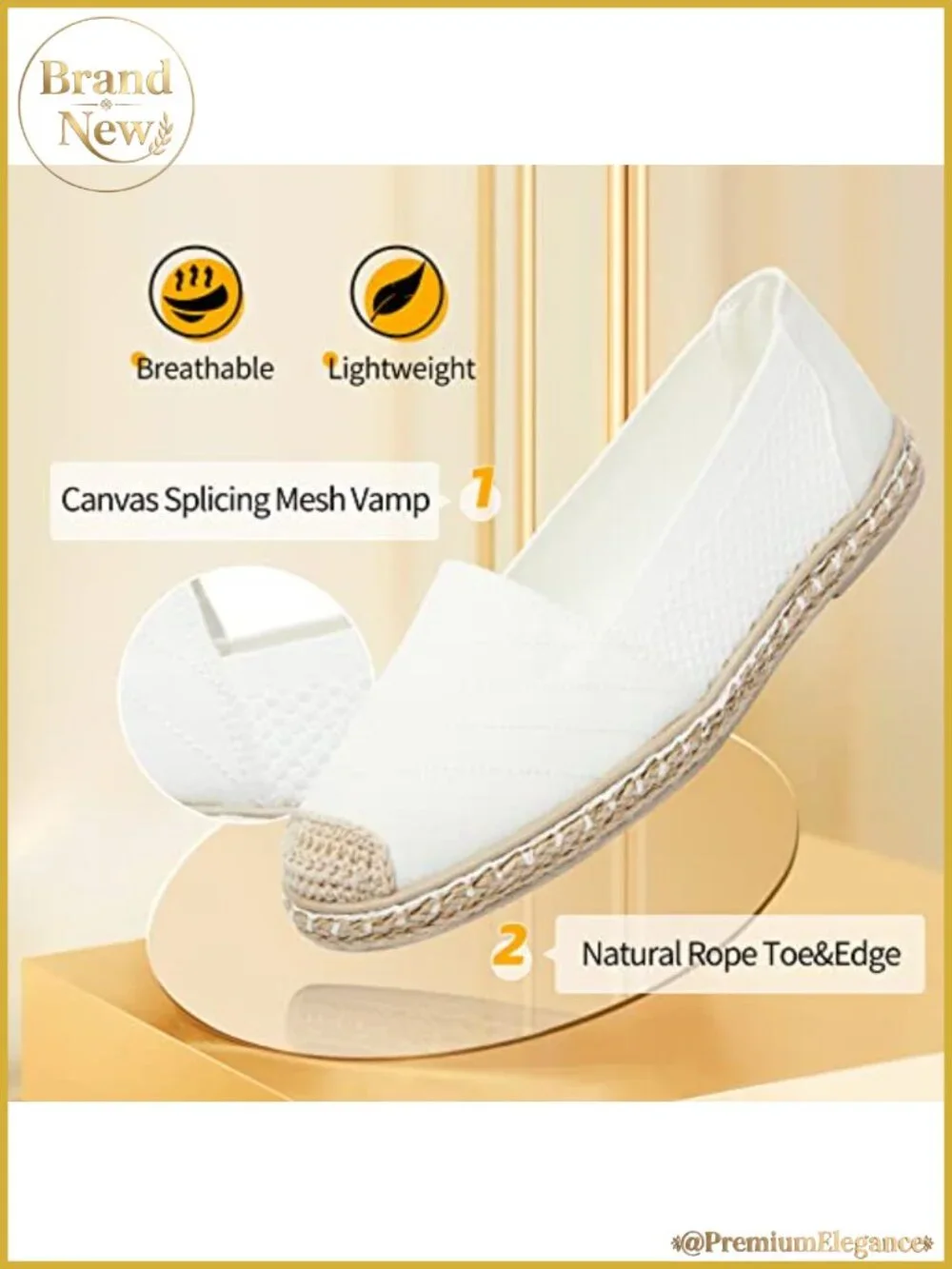 Women's Espadrilles Flats Slip-On Breathable Canvas Foldable Loafers